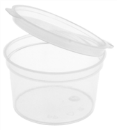 Pot de sauce transparent avec couvercle